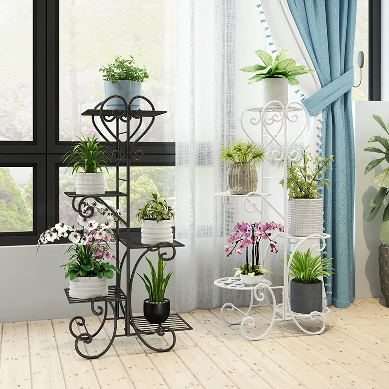 Flower pot shelf New Arrival Foldable Multi-layer Metal Flower Display Outdoor Space Saving Storage Flower Stand