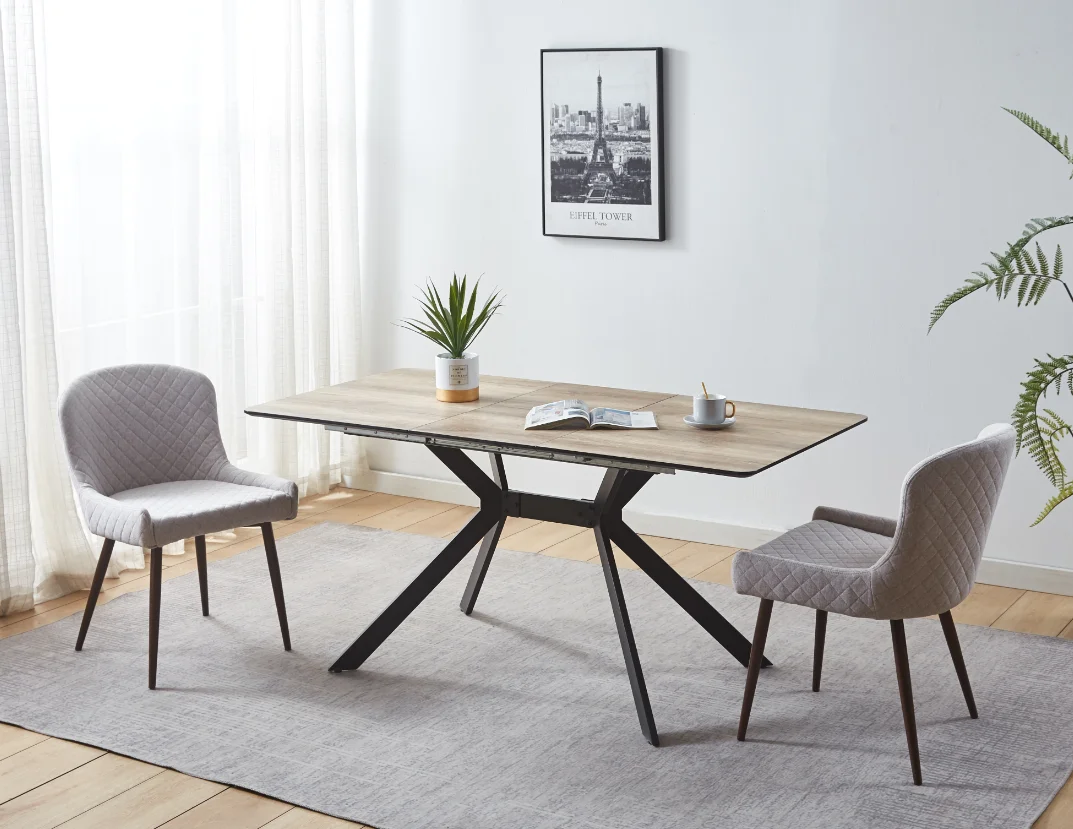 New Style Tempered Glass Top White painted MDF Home Dining Table And Chair Sets / Wooden Dining Table With 4 Chairs