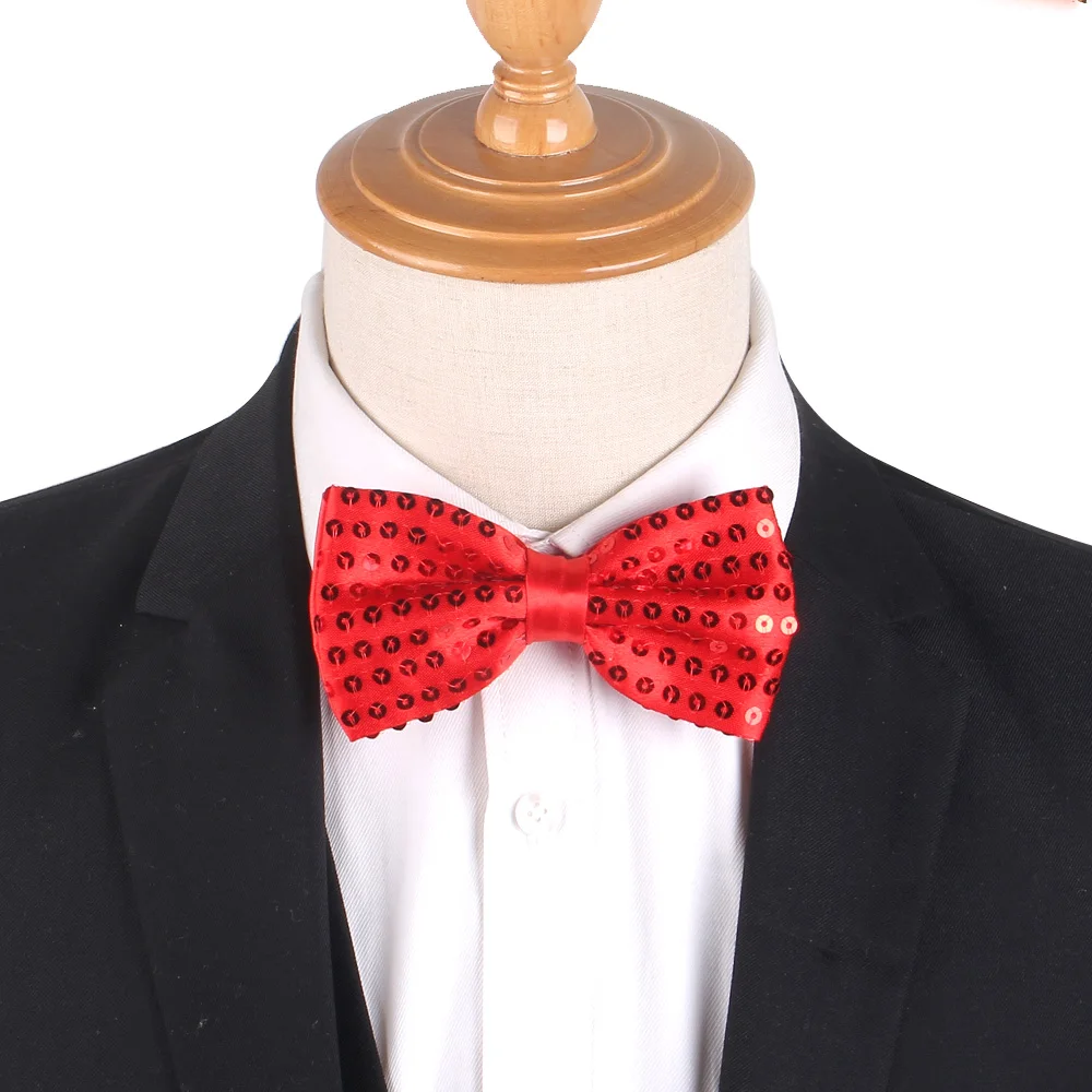 Male Formal Occasion Fashion Adjustable Length Polyester Bowtie Men Tuxedo Shiny Sequin Bow Ties