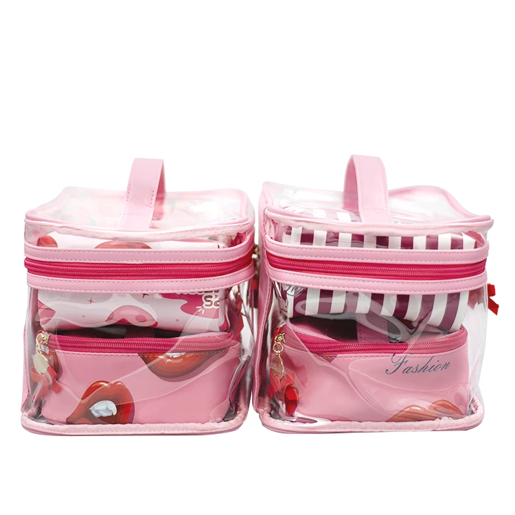Дорожная сумка для туалетных принадлежностей розовая косметичка из ПВХ прозрачная косметичка с принтом Водонепроницаемая косметичка