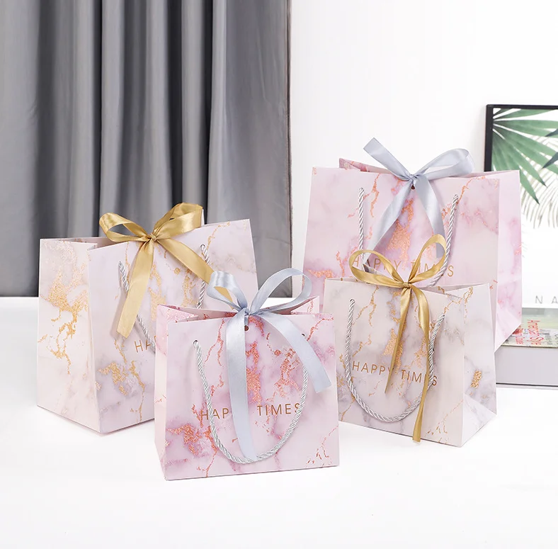Cheap wholesale marble paper bags manufacturer custom logo thank you party gift pack retail boutique packaging