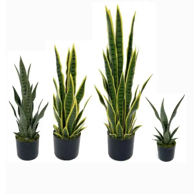 Оптовая продажа разные размеры искусственные деревья змеиные растения Sansevieria имитация зеленого топиария