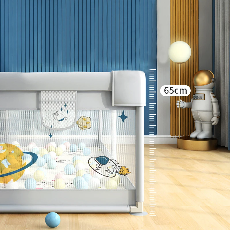 Astronaut Pattern Baby Game Fence With Balls For Living Room Safety Toddler Walk Indoor Playpen