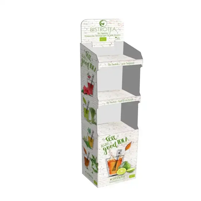 Custom Retail Pos Cardboard Product Floor Display Rack Corrugated Cardboard Display Stand Shelf