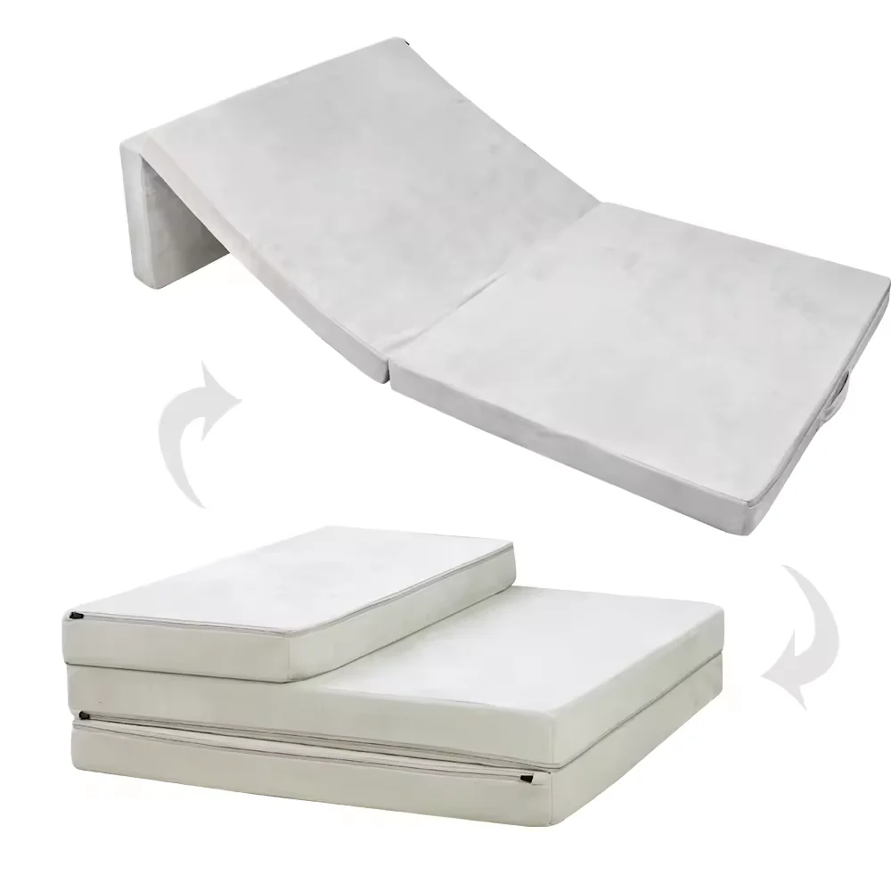Saien high Quality Trifold bed breathable fabric mattress mat Portable folding foam single orthopedic foldable baby mattress