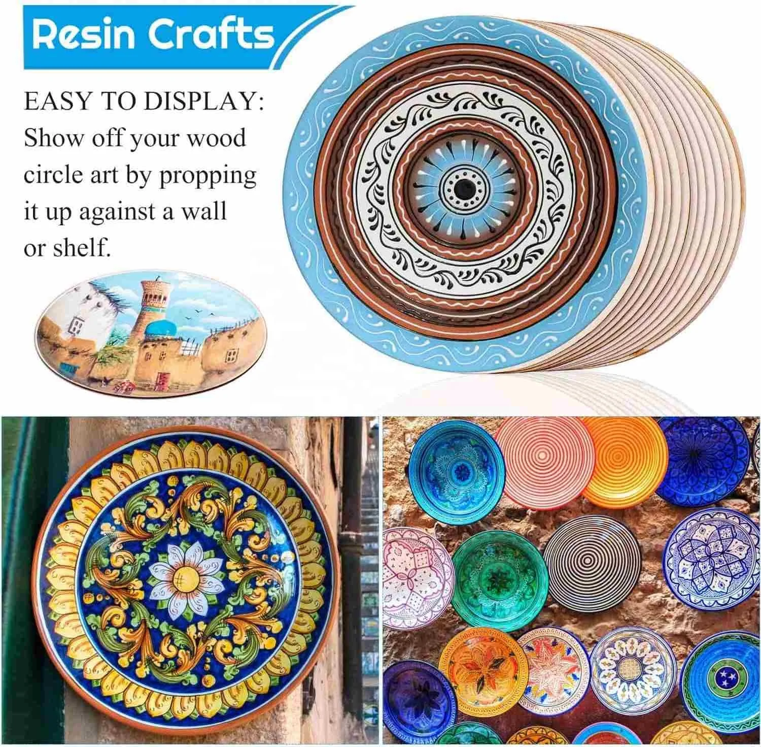 Wood Pieces Wood Round Discs Wooden Cutout Circle for Crafts