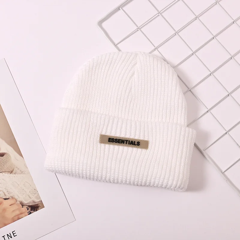 Wholesale Custom Unisex 100% Acrylic winter thick knitted beanie custom logo pure color beanies hat