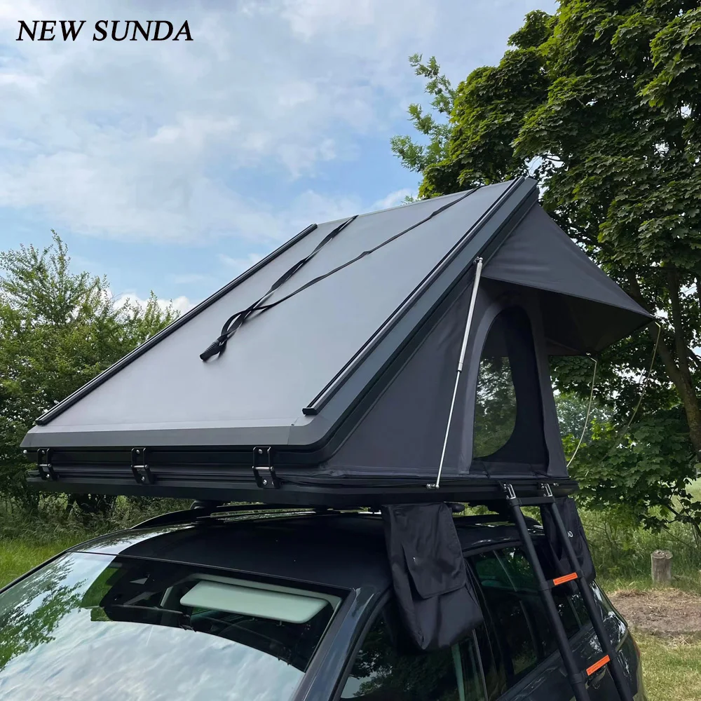 Suitable for Urban Exploration Stylish Hard Shell Aluminum Triangular Roof Top Tent