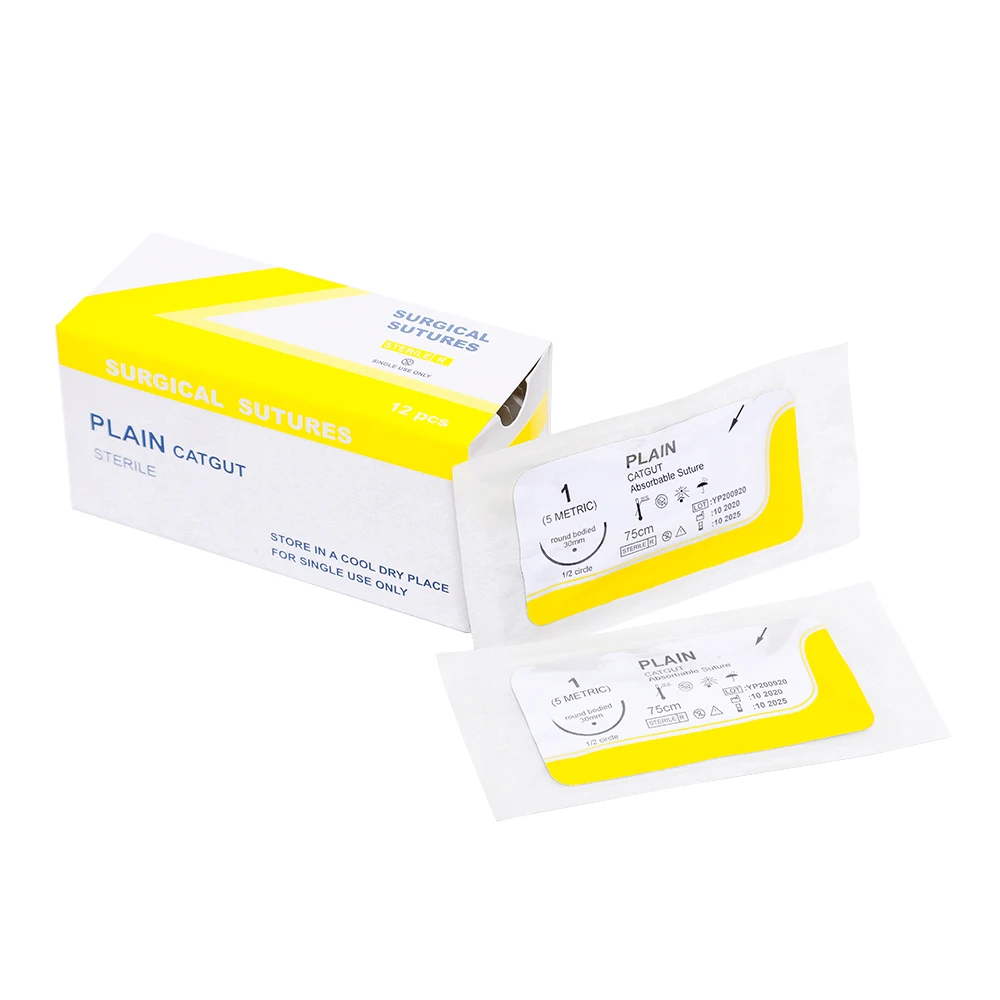 Ce certificate Absorbable Material Polyglycolic Acid Disposable Curved Surgical Sutures