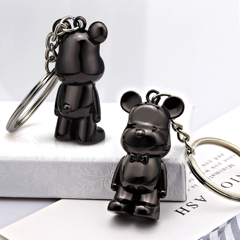 Violent Bear Metal Keychain Flatback Pendant Charms Handbag Keyring For Woman Fashionfor wedding 3D Metal Cartoon Keychain
