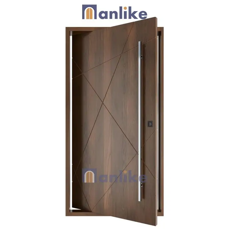 Anlike Italian Design Exterior Timber Wooden For Houses Front Entry Doors With Side Panel Security Doors