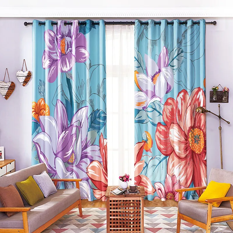 Горячая Распродажа, оптовая продажа, затемняющие тканевые шторы из полиэстера с 3D принтом