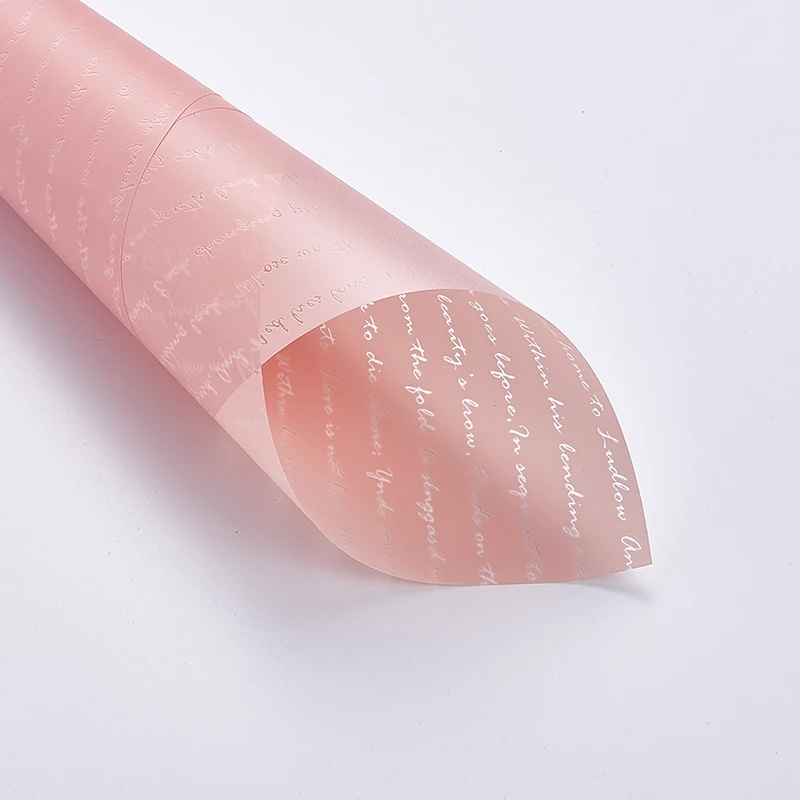Цветочный магазин, товары, упаковочный материал с напечатанным логотипом, Экологически чистая розовая Подарочная Цветочная упаковочная бумага
