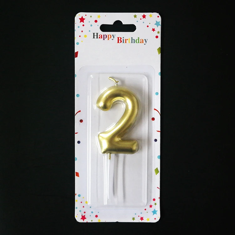 Factory Price OEM Wholesale With Sticks Birthday Party Cake Decorative Ritual Gold Number Candles
