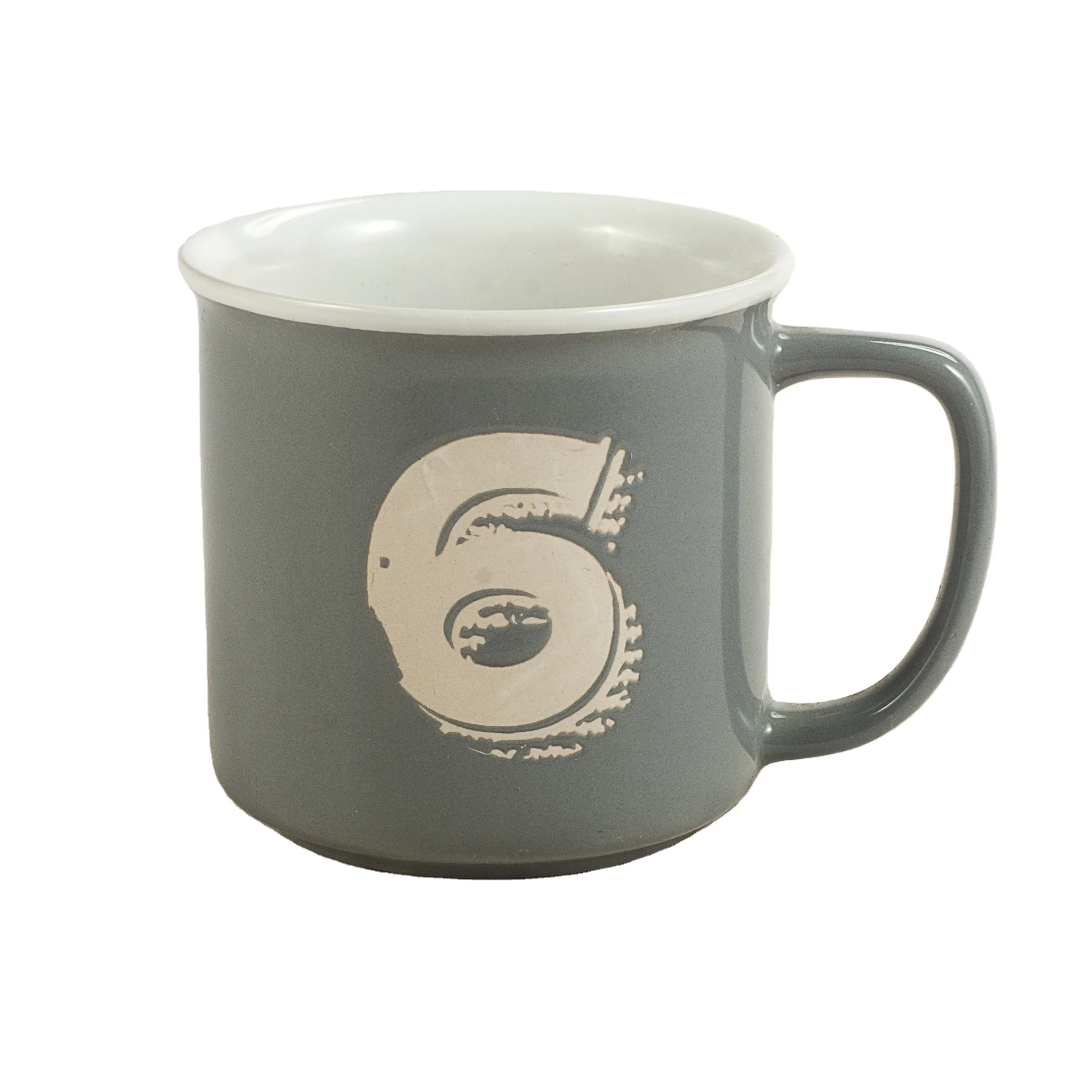 Promotion two tone arabic number ceramic coffee enamel mug campfire mugs wholesale