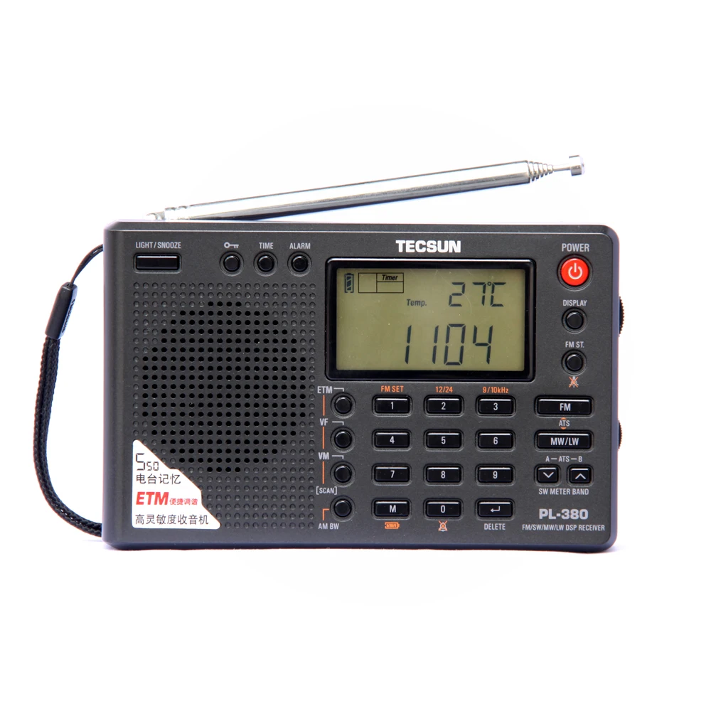 TECSUN PL-380 Radio DSP FM Stereo/LW/SW/MW World Band Radio With Buzzer Alarm Functions Receiver For Outdoor/Indoor