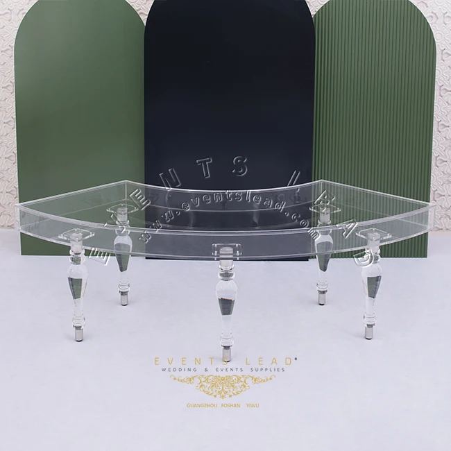 High Quality Transparent Serpentine Latest Product Design Acrylic Wedding Party Table