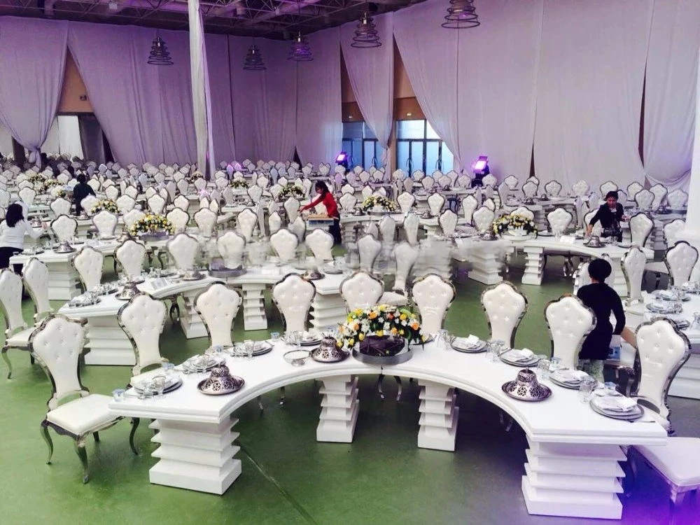 Support Custom OEM Modern Stackable Event Party Stainless Steel Gold Wedding Chair