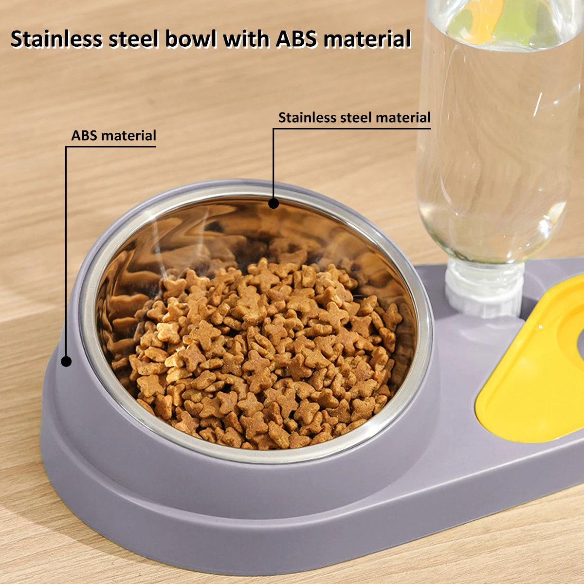 Dog Cat Double Bowls Automatic Cat Feeder Water Dispenser Pet Food Bowl Set And Water Feeder Bowls