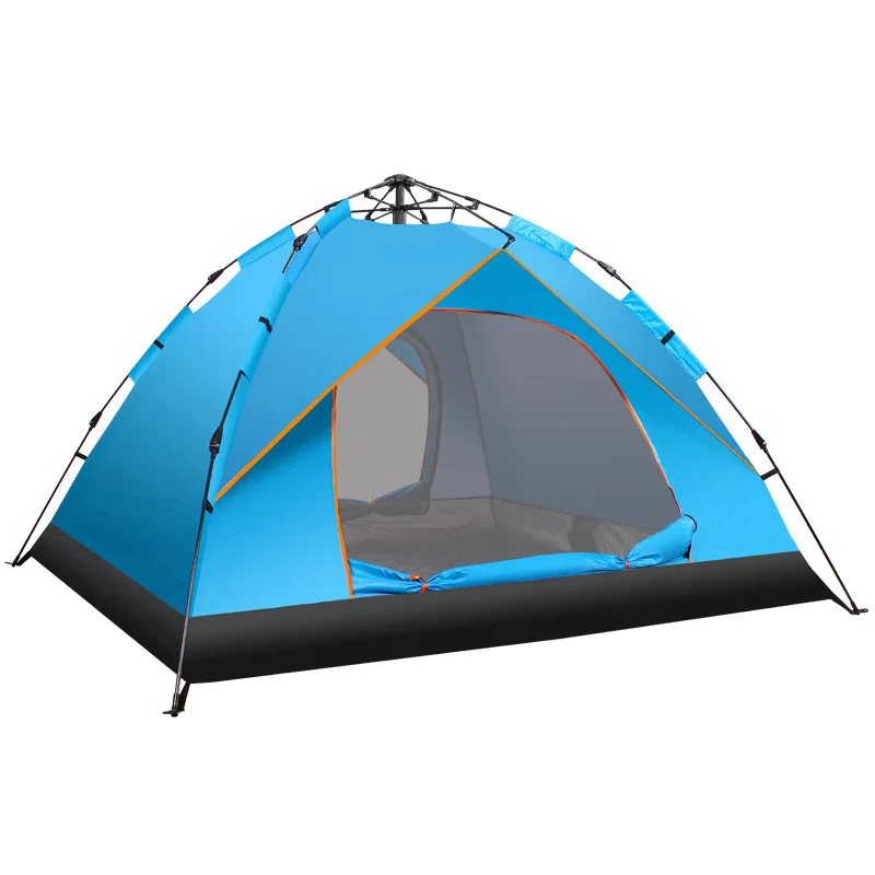 Outdoor  blue camping folding automatic tent 3-4 people beach easy speed open tent