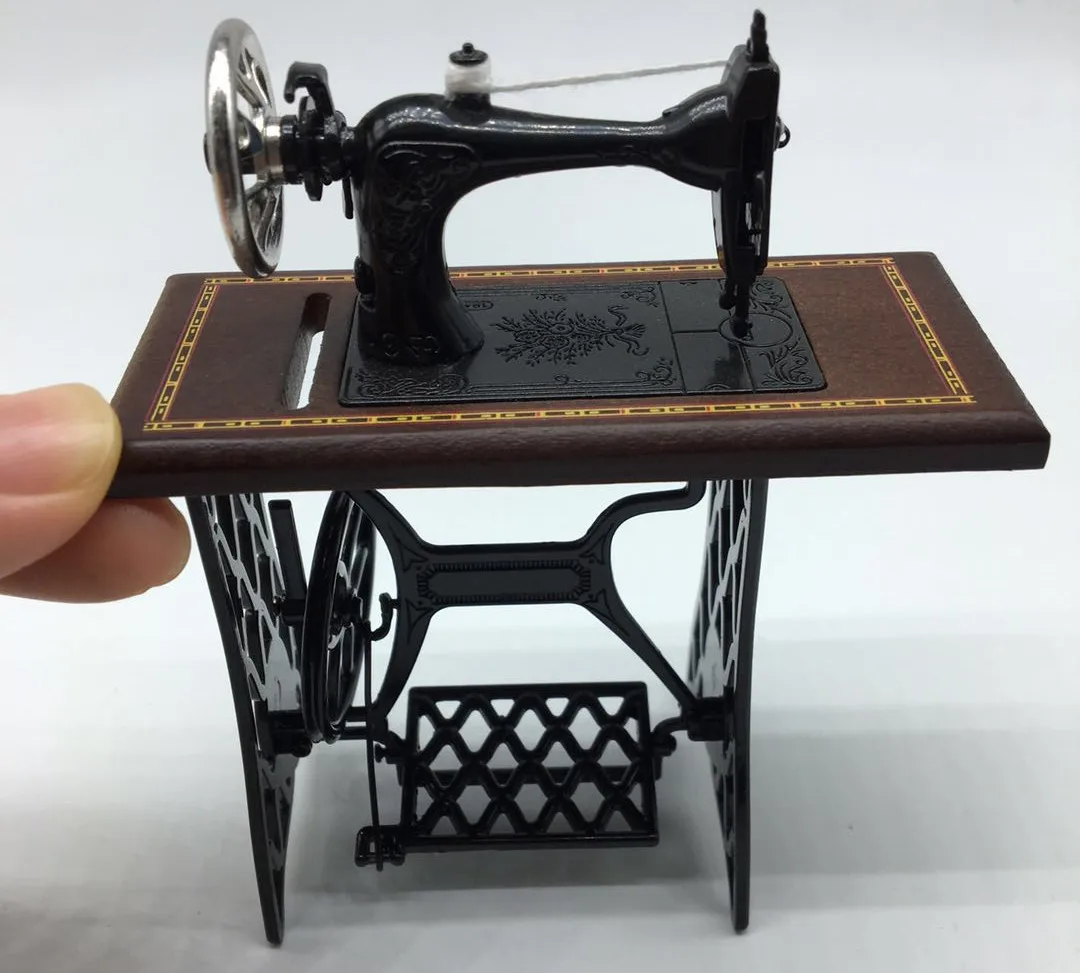 Vintage sewing machine Dollhouse miniature accessories Doll furniture
