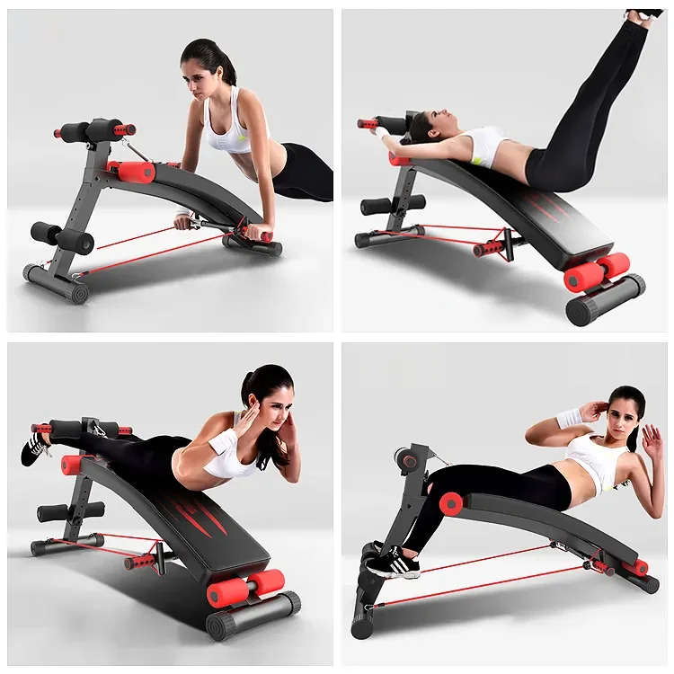 Gym Equipment Sit up Bench Muscle Exercise Ab Chair Foldable Portable Exercise Supine Board Carton Unisex Indoor 2pcs