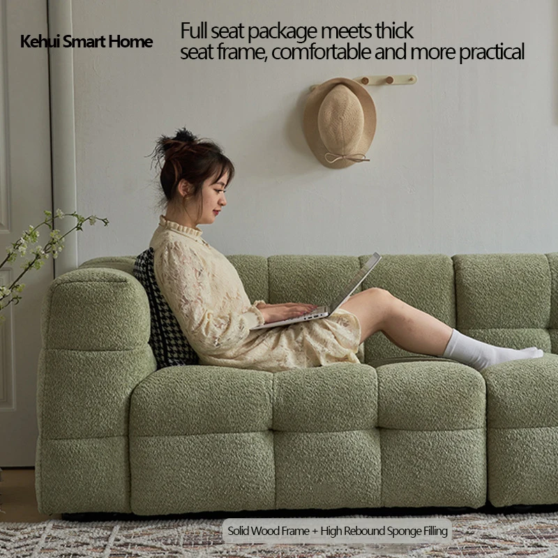 KEHUI Luxury sofa set living room modern new design l shape furniture italian light compressed couches velvet luxury sofas