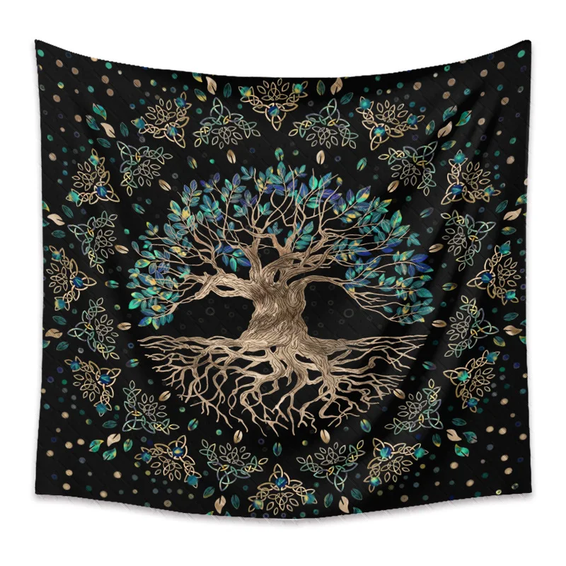 130*150 Tree Of Life Wholesale Polyester 3D Printed Custom Hanging Wall Decor Tapestry