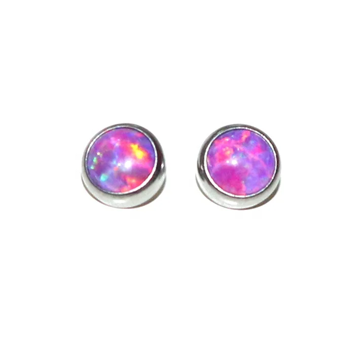ASTM F136 Titanium Internally Threaded Opal Dermal Anchor Top Microdermal Body Jewelry