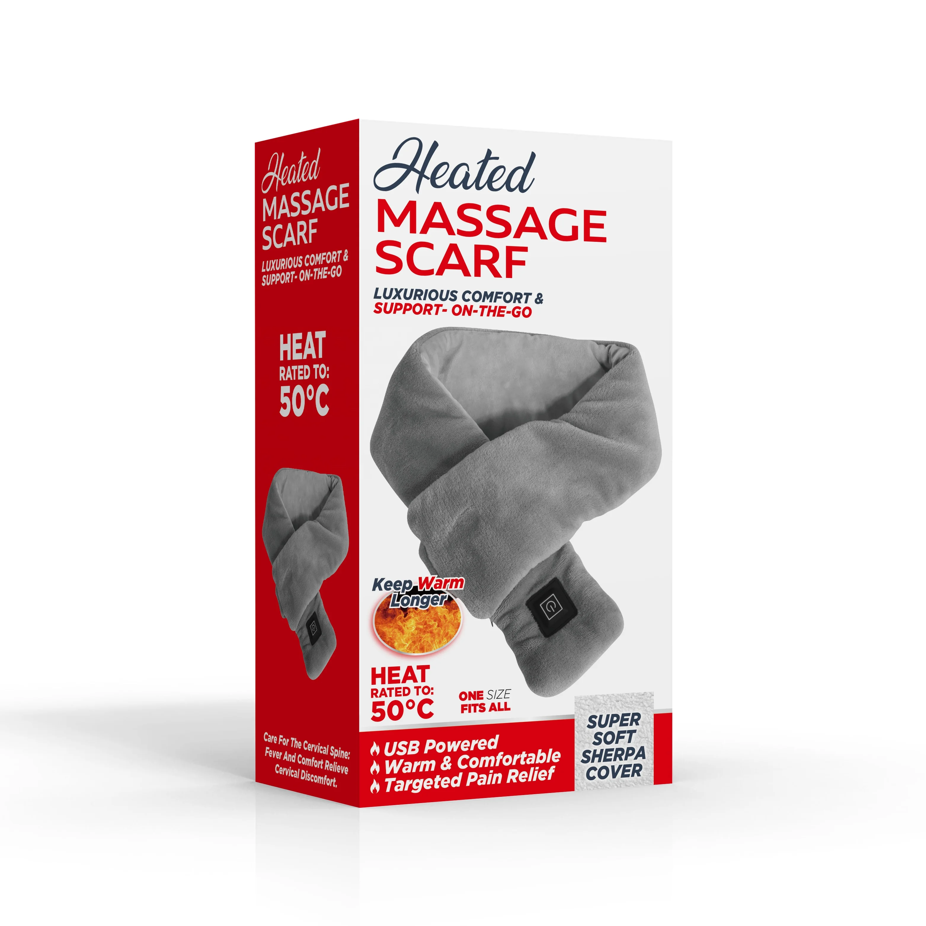 2021 New Design usb smart rechargeable heating smart elertic heated scarves women scarf