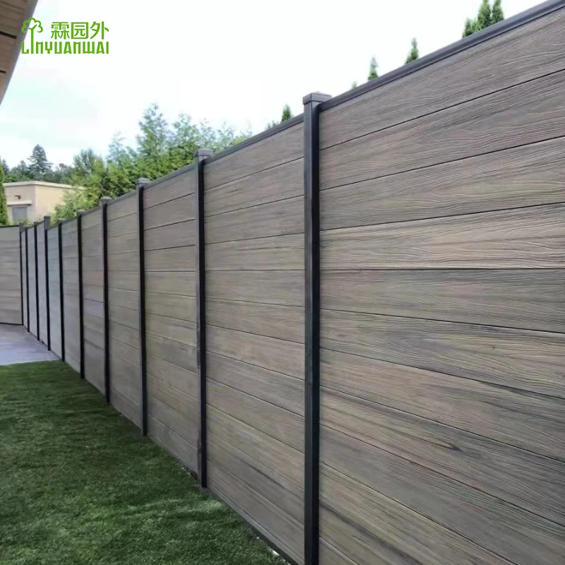Linyuanwai Waterproof WPC Fence Panel Wood Plastic Composite Decorative Fencing Garden Wall Privacy Fence