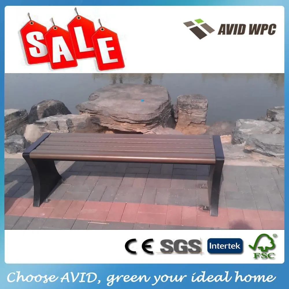 WPC Outdoor garden rustic patio Bench Chair woodplastic composite bench bar