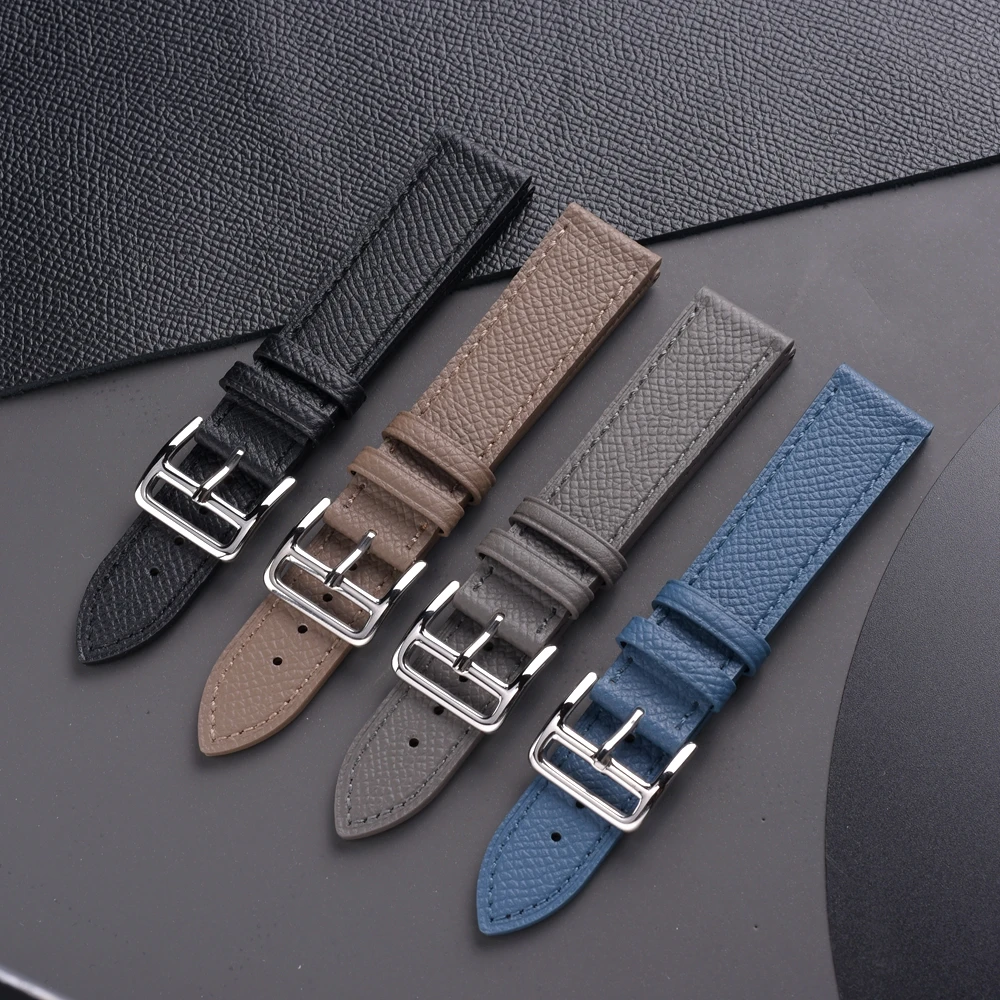LAIHE Palm Pattern Classical 20mm 22mm Leather Band Genuine Leather Watch Strap