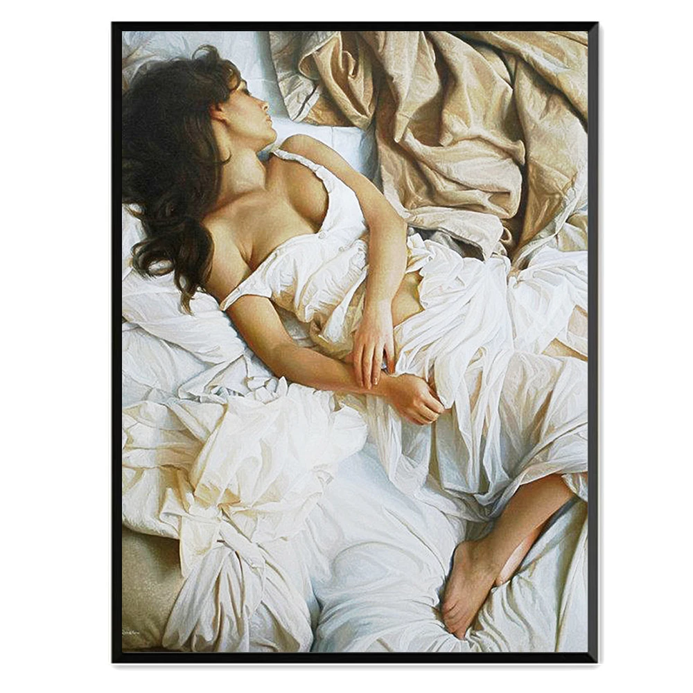 Bedroom large wall decor painting and wall art pretty  girl pictures wall painting hot sale  50*70CM