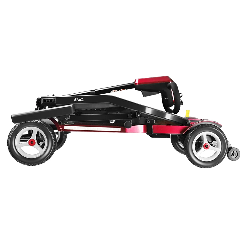 8 Inch Feather Weight Mobility Scooters Compact Suitcase Folding 4 Wheel Lightweight Mobility Scooter