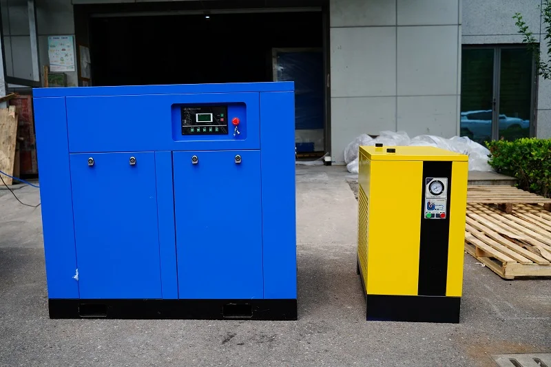 Dry sandblasting machine with air compressor