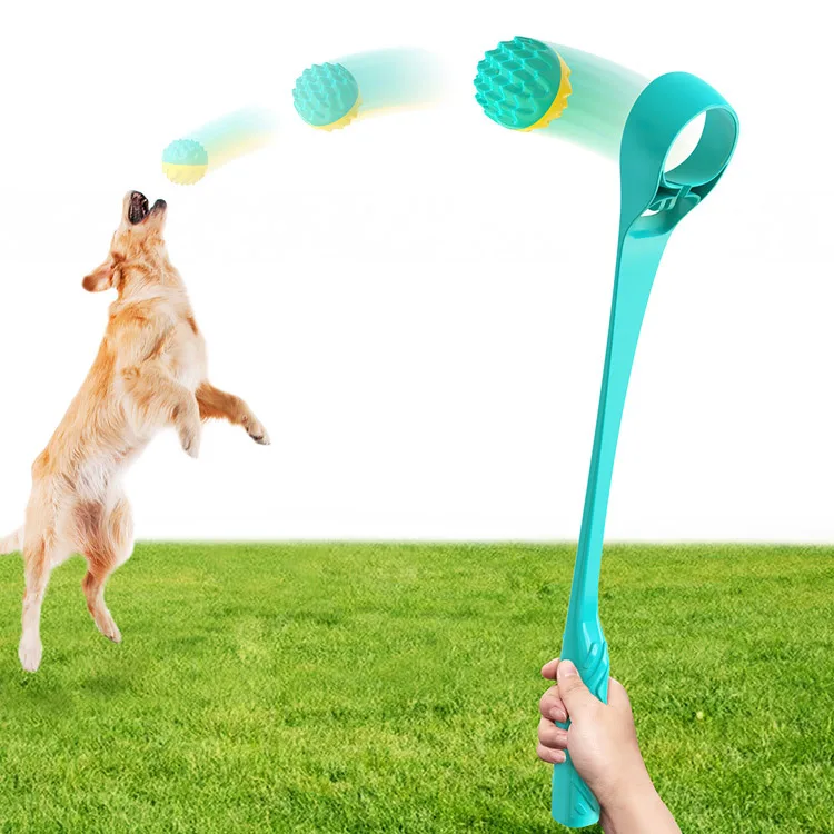 Dog Fetch Toy Squeaky Ball Launcher Multifunction Pet Dog Ball Launcher