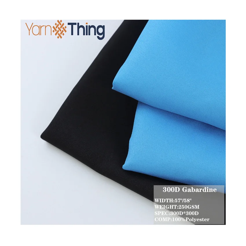 Textile manufacturers 100%polyester Two Times PU Gabardine Fabric for work wear clothing