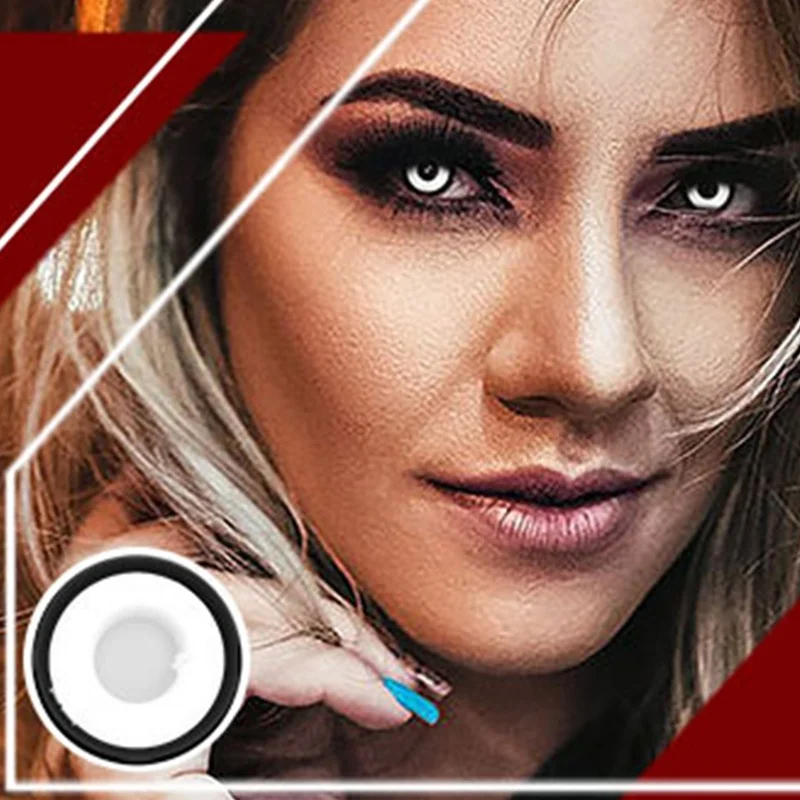 Korea Lenses Mesiru Brand Pattern Soft Contact Lens Crazy Halloween Anime Contact Cosplay Lens For Men Women