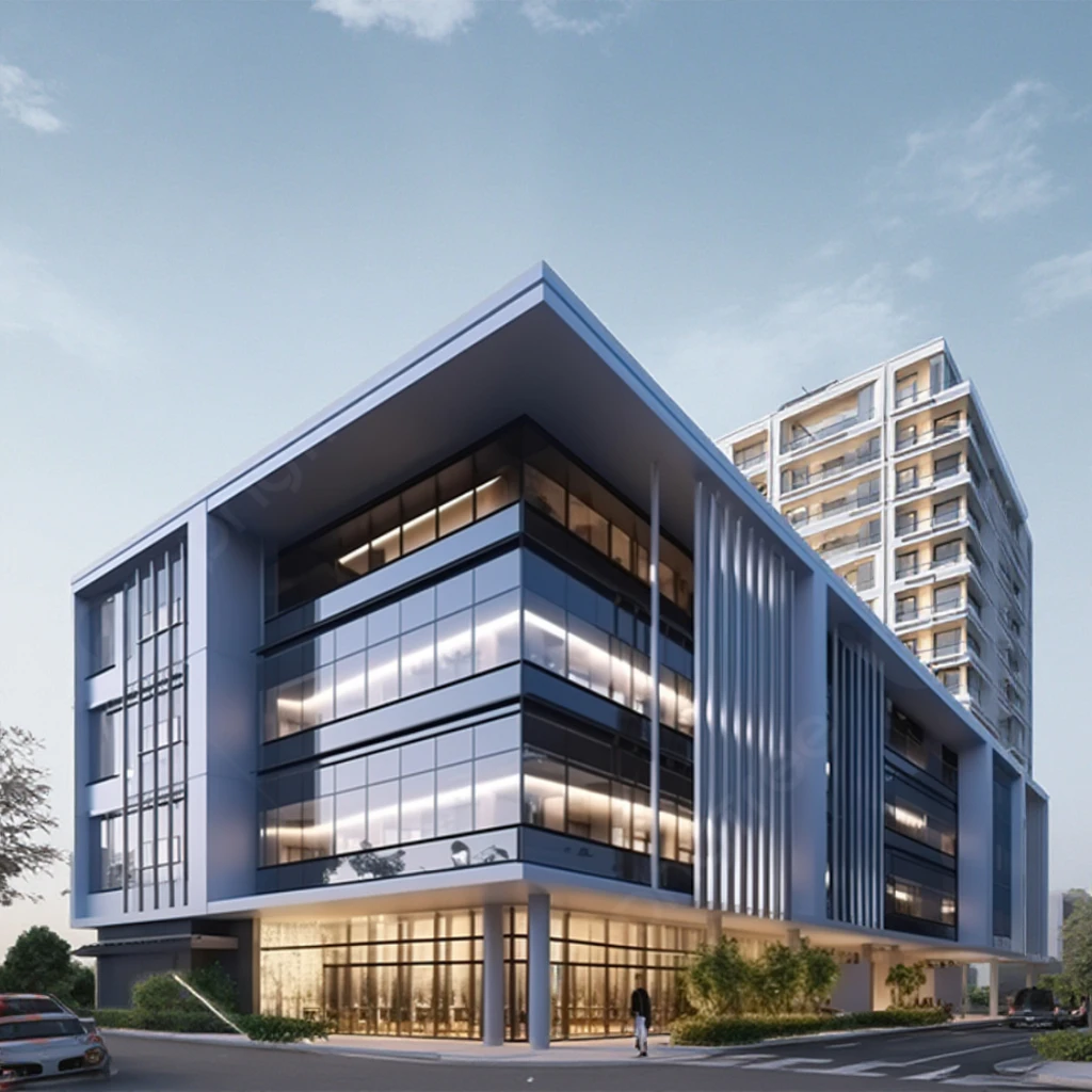 High-Rise Multi-Storey Prefabricated Steel Structure Office Building Lightweight steel structure office building