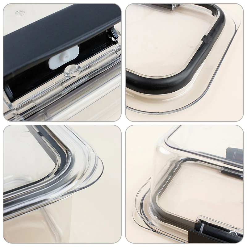 Custom Clear Plastic Kids Storage Lunch Box Pantry Fridge Kitchen Airtight Food Storage Container Set with Lid