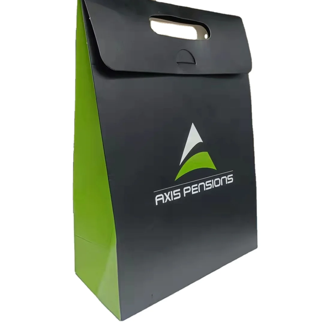 Wholesale Clothing Perfume Packaging Jewelry Gift Shopping Paper Bag Custom Logo Luxury Black Modern Die Cut Unique Paper Bags