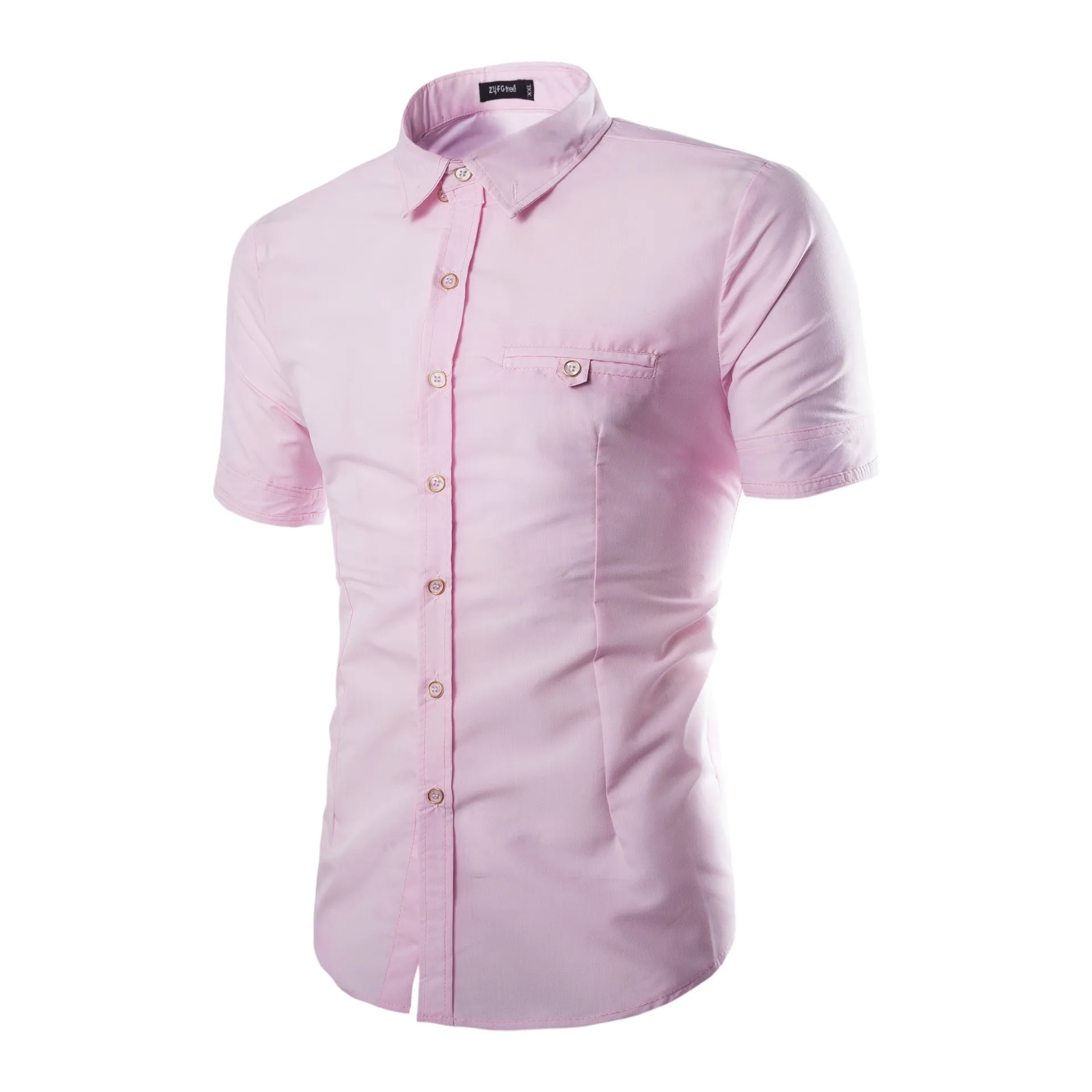 Оптовая продажа 2021, повседневная облегающая Мужская рубашка Amazon, официальная деловая дизайнерская рубашка с коротким рукавом, мужские футболки