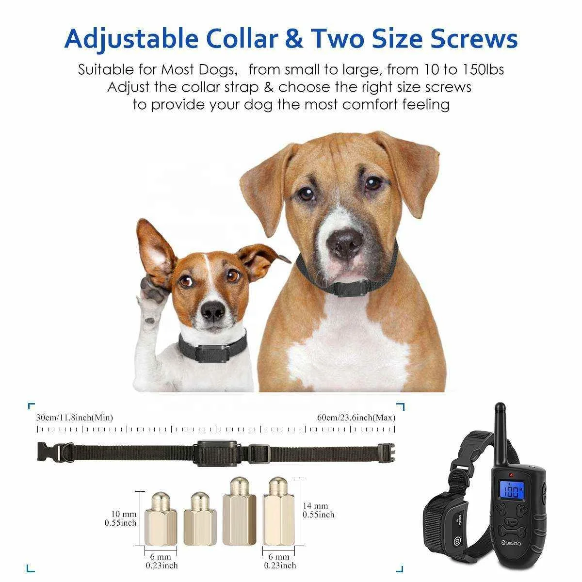 
Digoo DG-PPT1 Rechargeable Electronic Dog Collar Dog Trainings Beep/Vibration/Static Stimulation Stop Barking 330 Yds ALL Size 