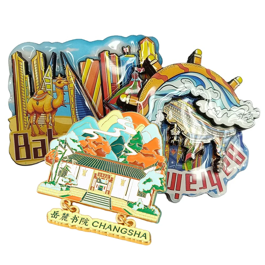 Wood Fruit Germany Dubai Plant Japan Australia Switzerland Souvenir Zinc Alloy Cheap Die Cut Painting Custom 3D Fridge Magnets