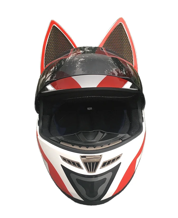 Yoursjoys open face bike motorcycle Cat ears helmet ornament cute motorcycle helmets
