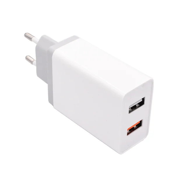 
Wholesaler usb charger dual EU US UK fast charger qc3.0 18w dual usb port charger 
