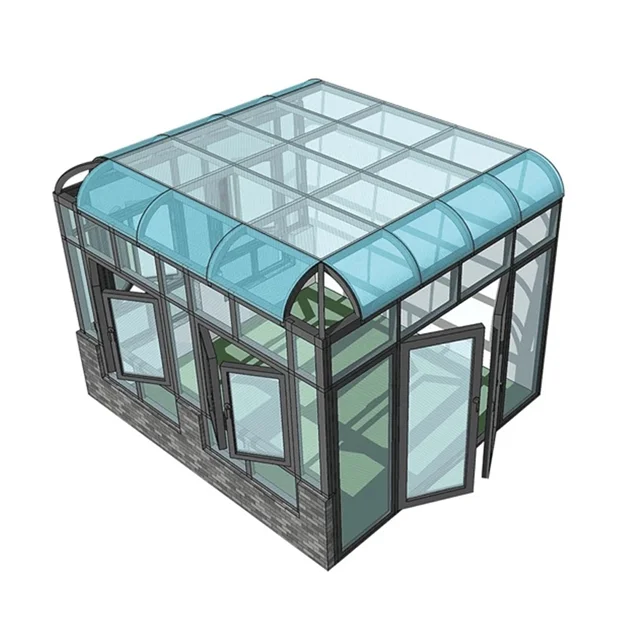 Long Lifetime Insulating Glass Sun Houses Aluminum Frame Sunroom Glass Home Veranda Design for Home Sun Room Glass House