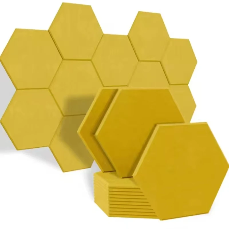 Soundproof Hexagonal Board Polyester Fabric Acoustic Wall Panel soundproof panels acoustic panel material fabric board