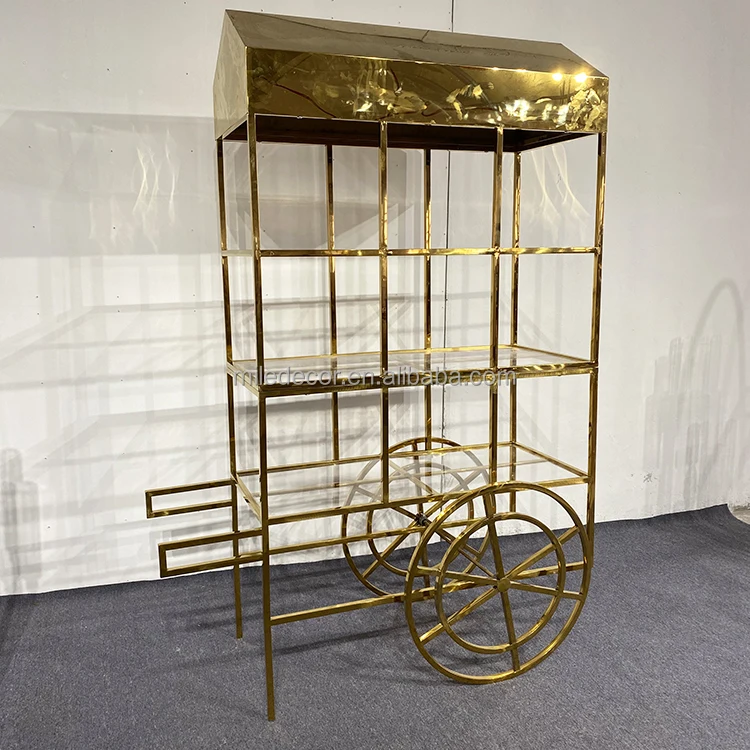 High quality Candy Cart display Decoration Party Metal Wagon Food Flower cart display